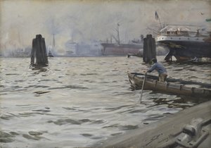 Hamburg kikötője, 1891 (wc papíron) alkotó: Anders Leonard Zorn