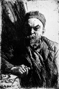 Paul Verlaine költő portréja 1844-1896, 1895 alkotó: Anders Leonard Zorn