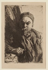 Paul Verlaine (1844-1896) költő portréja - Zorn, Anders Leonard (1860-1920) - 1895 - Rézkarc - 23,7x16 - Magángyűjtemény alkotó: Anders Leonard Zorn