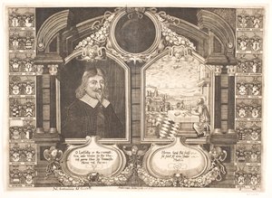 Johan Brockenhuus és jelenet Máté evangélistával. A temetési beszédhez alkotó: Anders Ottesen