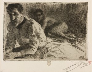 Augustus Saint Gaudens II (Saint Gaudens és modellje) alkotó: Anders Leonard Zorn
