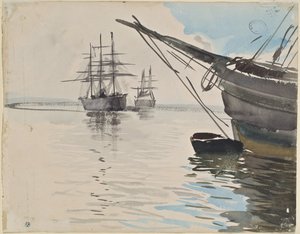 Kikötői látkép alkotó: Anders Zorn