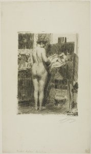 Modell a kép előtt alkotó: Anders Leonard Zorn