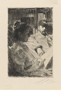 Olvasás. Charles Deering úr és felesége alkotó: Anders Zorn