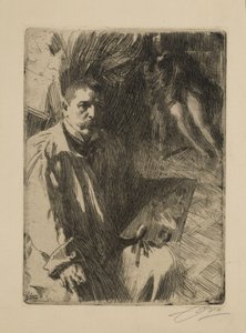 Önarckép modellel II alkotó: Anders Zorn