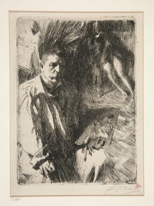 Önarckép modellel II alkotó: Anders Zorn