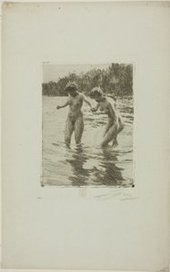 Két fürdőző alkotó: Anders Leonard Zorn