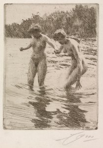 Két fürdőző alkotó: Anders Leonard Zorn