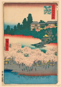 Virágpavilon, Dango Hill, Sendagi (Sendagi, Dango-zaka Hana-yashiki) A Száz sorozatból Edo híres kilátásai alkotó: Ando Hiroshige