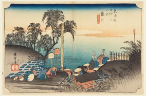 Fujikawa, ah p loa ch egy férfi, tagja te ötvenhárom S tachi hang s a te városi alsó d alkotó: Ando Hiroshige