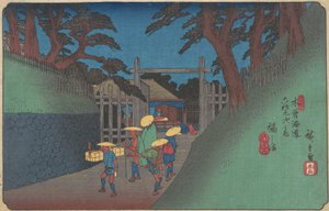 Fukusima állomás, kb. 1837., kb. 1837. alkotó: Ando Hiroshige