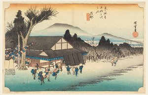 Ishibe (Onagawa Sato), Member Te fifty-Three S Tachi hangja a Te urbane alsó d (városi fokos főhegy következő) alkotó: Ando Hiroshige