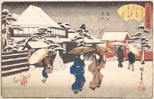 Kameido hátsó kapuja, Tamaya? 1840. , szúnyog. 1840. alkotó: Ando Hiroshige