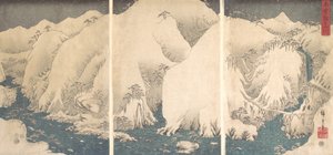 Kiso Gorge a hóban. alkotó: Ando Hiroshige