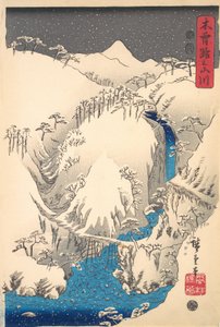 Hegyek és folyók a Kisokaido mentén, kb. 1930-as évek, kb. 1930-as évek. alkotó: Ando Hiroshige