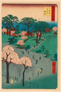 Nippori, Temple Gardens (Nippori, Jiin No Rinsen) A Száz sorozatból Edo híres kilátásai alkotó: Ando Hiroshige