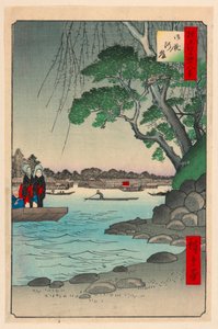 Omnaya folyópart (Omnya-Gashi) a Száz sorozatból Edo híres kilátásai alkotó: Ando Hiroshige