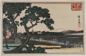 Matsuchiyama... képe, az 1830-as évek végén vagy az 1840-es évek elején. alkotó: Ando Hiroshige