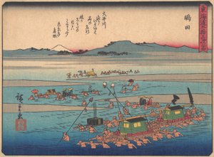Shimada, A Tokaido út ötvenhárom állomása sorozatból, XX. század eleje. alkotó: Ando Hiroshige