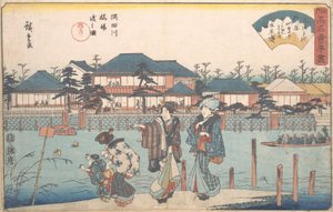 A Sumida folyó átszeli a Shiba Yanagiya-t? 1835-42. , szúnyog. 1835-42. alkotó: Ando Hiroshige