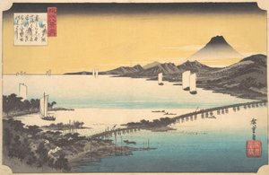 Naplemente Setánál, kb. 1832., kb. 1832. alkotó: Ando Hiroshige