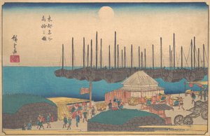 Takanawa rajza, ? 1841. , szúnyog. 1841. alkotó: Ando Hiroshige