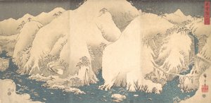 A Kiso-hegység havasban, a Kígyó 8. hónapjában..., a Kígyóév 8. hónapjában, 1857-ben. alkotó: Ando Hiroshige