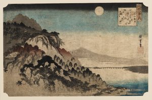 Fatömbnyomat - Őszi hold Isinamánál, 1797-1858 alkotó: Ando Hiroshige