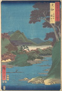 Yamato, Mt. Tateda, Tatsuta folyó, 7. kapu x 1853. év. , 7. kapu x 1853. évf. alkotó: Ando Hiroshige