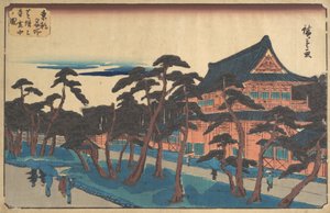 Zojoji templom a Shibában a hóban. alkotó: Ando Hiroshige