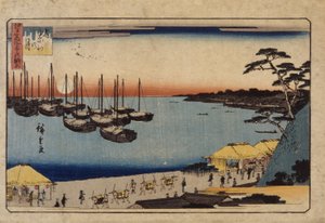 (Vitorlások a kikötőben) alkotó: Ando or Utagawa Hiroshige