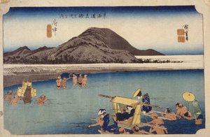 Abe River In Fuch?, #20 (fatömbnyomat) alkotó: Ando or Utagawa Hiroshige