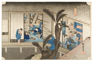Akasaka: A Tokaido ötvenhárom állomása című sorozatból, 1831-1834 körül (fametszet, papír). alkotó: Ando or Utagawa Hiroshige