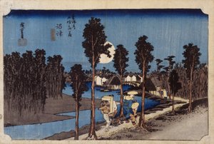 Alkonyatjelenet Numazuban, #13 (fatömbnyomat) alkotó: Ando or Utagawa Hiroshige