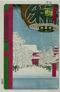 Estampe japonaise: Le temple Kinryusan a Asakusa (Tokió, Japán) Serie cent vues celebes d