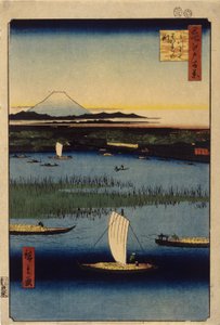 Búcsúcsatornák a Mitsumatánál (színes fatömbnyomat) alkotó: Ando or Utagawa Hiroshige
