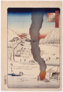 Horgászat a Suwa-tónál Shinanóban alkotó: Ando or Utagawa Hiroshige