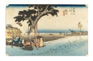 Fukuroi: Teázó a Tokaido ötvenhárom állomása című sorozatból, 1831-1834 körül (fametszet, papír) alkotó: Ando or Utagawa Hiroshige