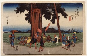 Fushimi, Station # 51 (színes fatömbnyomat) alkotó: Ando or Utagawa Hiroshige