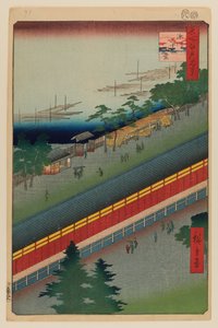 Harminchárom öböl csarnoka, Fukagawa alkotó: Ando or Utagawa Hiroshige