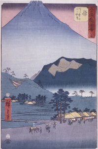 Hara: Ashitakayama és Fuji kilátása (színes fatömbnyomat) alkotó: Ando or Utagawa Hiroshige