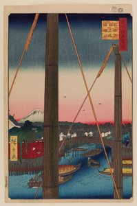 Inari híd és Minato szentély, Teppozu alkotó: Ando or Utagawa Hiroshige