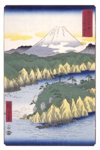 Hakone-tó (Hakone No Kosui) (színes fatömbnyomat) alkotó: Ando or Utagawa Hiroshige