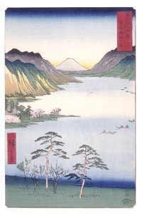Shinano Shinano P Lovinse (Shinano Suwa gyermeke) alkotó: Ando or Utagawa Hiroshige