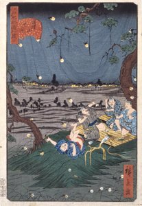 Tücskök hallgatása D?kanyamánál (20) (D?kanyama Mushikiki) (színes fatömbnyomat) alkotó: Ando or Utagawa Hiroshige
