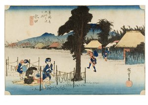 Minakuchi: Tokaido ötvenhárom állomása című sorozatból, 1831-1834 körül (fametszet, papír). alkotó: Ando or Utagawa Hiroshige