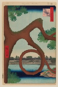 Moon Pine, Ueno alkotó: Ando or Utagawa Hiroshige