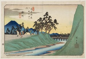 No. 12, Shinmachi (színes fatömbnyomat) alkotó: Ando or Utagawa Hiroshige