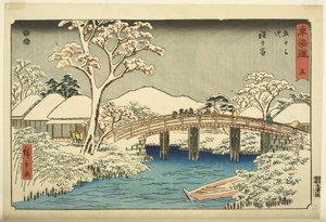 nak,-nek. 5, Hougaya: Te Katara Rie r és Katara B Rige (Hokkaiya, Katara ga Watarabashi) alkotó: Ando or Utagawa Hiroshige