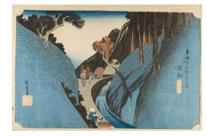 Okabe: Utsu hegy a Tokaido ötvenhárom állomása sorozatból, 1831-1834 körül (fametszet, papír) alkotó: Ando or Utagawa Hiroshige